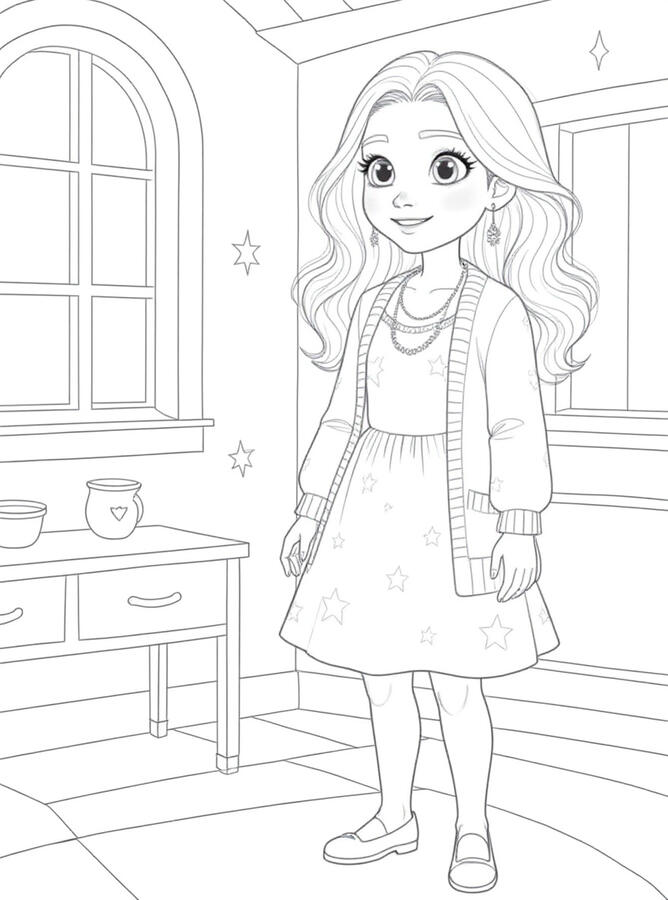 Auntie Kora Cottage Coloring Page