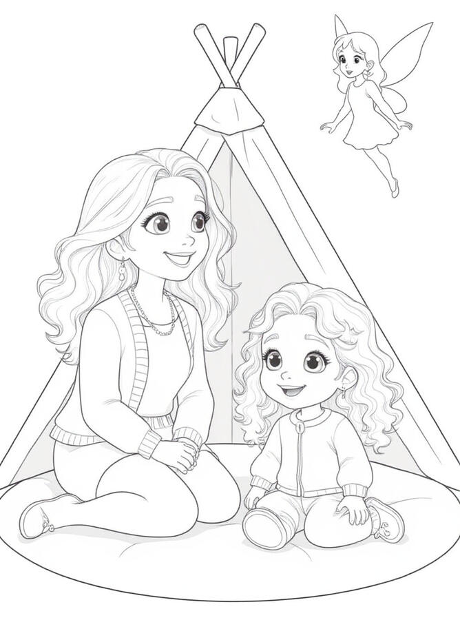 Pillow Fort Fairy Coloring Page